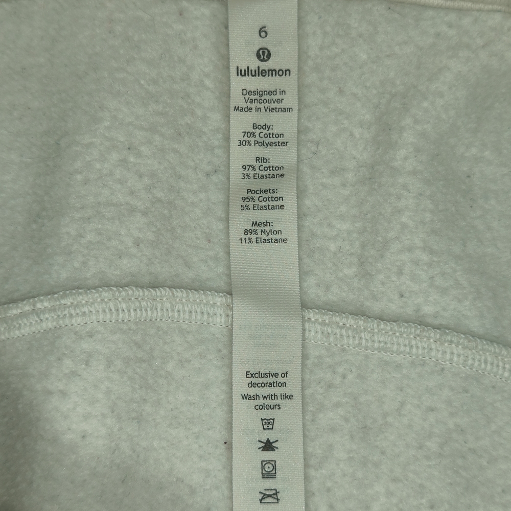 Lululemon Women's Scuba Hoodie Size 6 White Full Zip Jacket - Picture 8 of 9